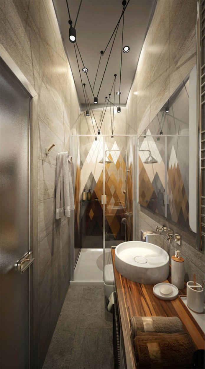 ванная в дизайне маленькой квартиры 15 кв. м.