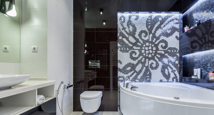 Дизайн угловой ванной в современном стиле
