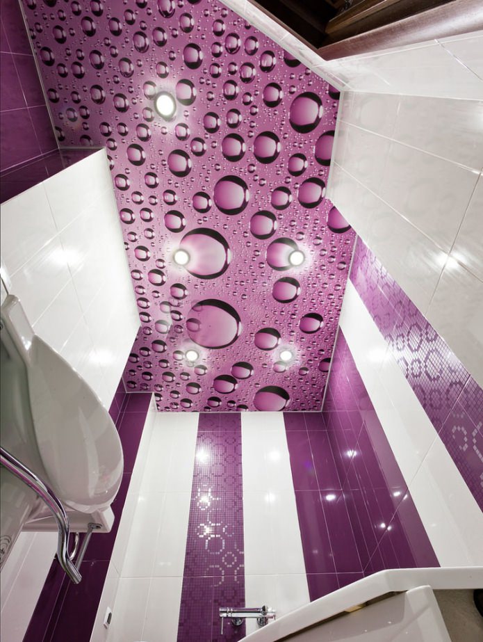 натяжной фиолетовый потолок
