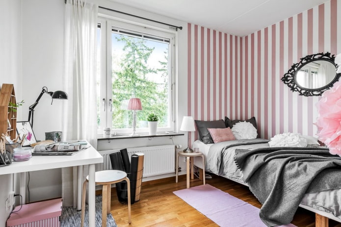 спальня для девочки подростка в скандинавском стиле