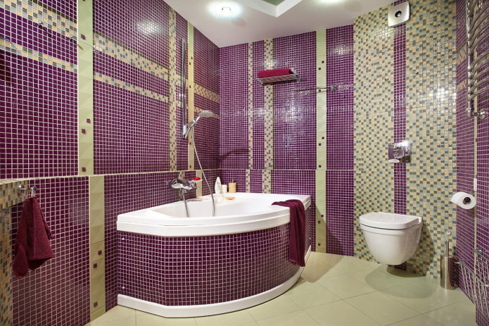 фиолетово-золотая ванная