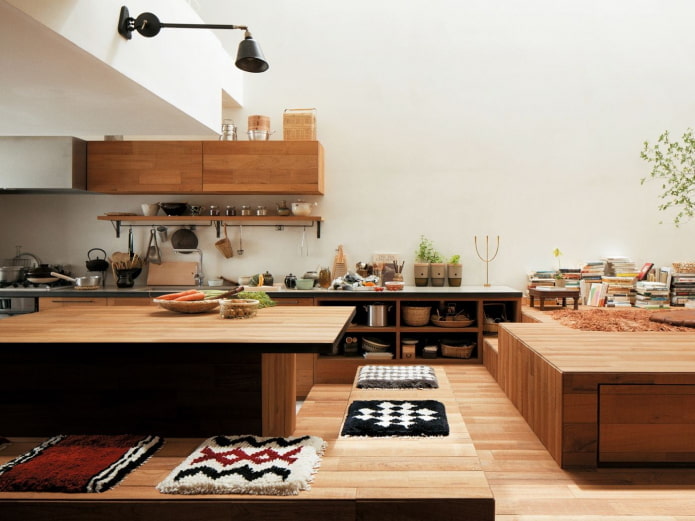 дизайн интерьера кухни в японской стилистике