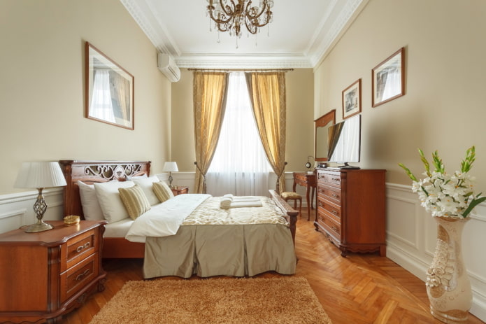 бежево-коричневый интерьер спальни