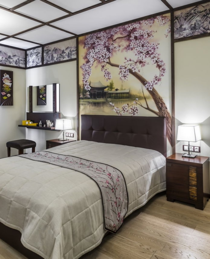 спальня с японским оформлением
