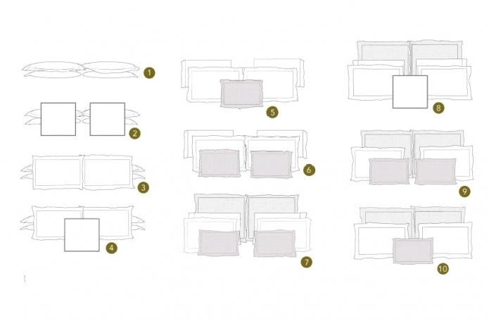 Способы расположения подушек