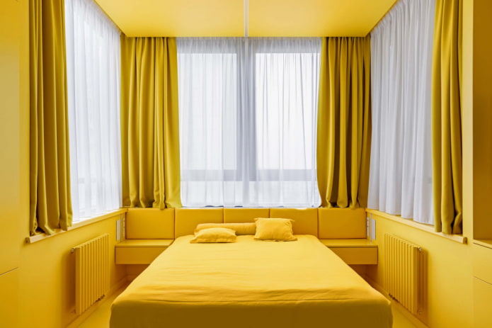 Спальня лимонного цвета
