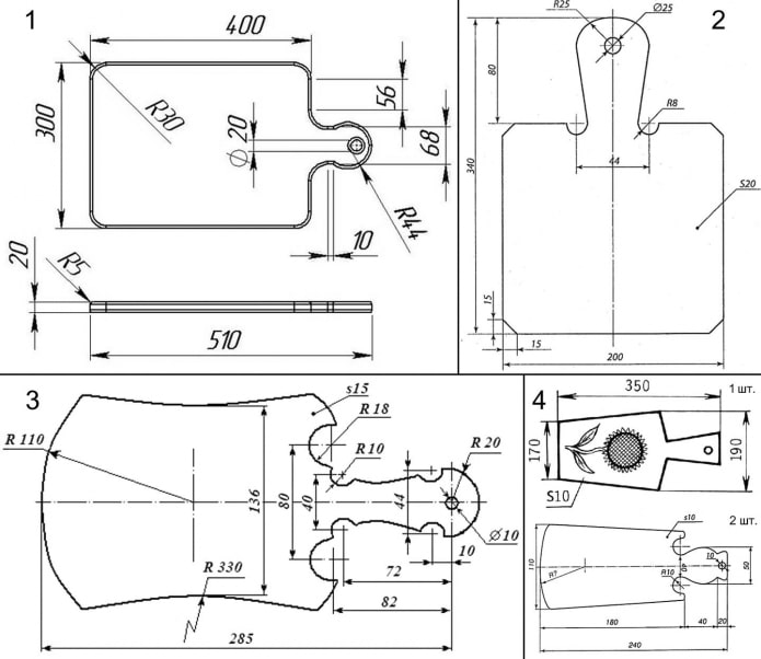 чертежи разделочных досок