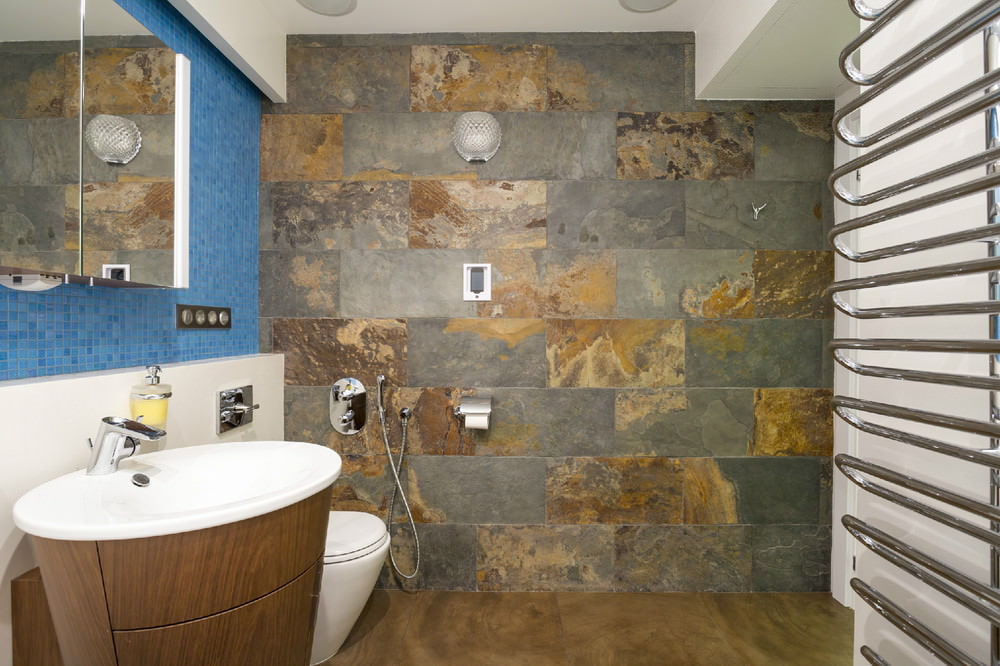 Ванная комната в дизайне двухкомнатной квартиры 43 кв. м.