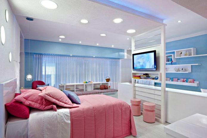 розово-синяя комната