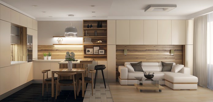 Дизайн кухни-гостиной в квартире: 7 современных проектов