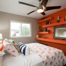 Дизайн спальни в оранжевых тонах: особенности оформления, сочетания, фото-12