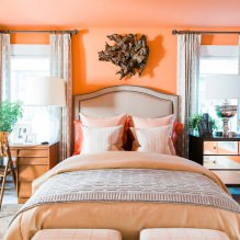 Дизайн спальни в оранжевых тонах: особенности оформления, сочетания, фото-13
