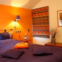 Дизайн спальни в оранжевых тонах: особенности оформления, сочетания, фото-6