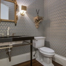 Обои для ванной комнаты: плюсы и минусы, виды, дизайн, 70 фото в интерьере-23