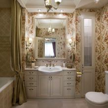 Обои для ванной комнаты: плюсы и минусы, виды, дизайн, 70 фото в интерьере-21
