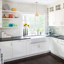 Белый кухонный гарнитур: особенности выбора, сочетания, 70 фото в интерьере-4