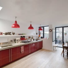 Красный кухонный гарнитур: особенности, виды, сочетания, выбор стиля и штор-0