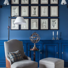 Синий цвет в интерьере: сочетание, выбор стиля, отделки, мебели, штор и декора-0
