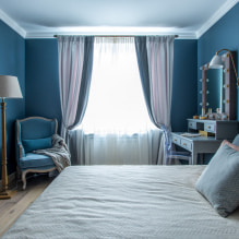Синий цвет в интерьере: сочетание, выбор стиля, отделки, мебели, штор и декора-1