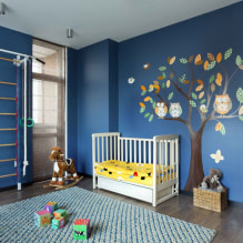 Синий цвет в интерьере: сочетание, выбор стиля, отделки, мебели, штор и декора-5