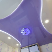 Фиолетовый потолок: дизайн, оттенки, фото для натяжного и подвесного потолка-8