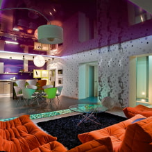 Оформление потолка в гостиной: виды конструкций, форм, цвет и дизайн, идеи освещения-4