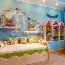 Оформление стен в детской комнате: виды материалов, цвет, декор, фото в интерьере-0