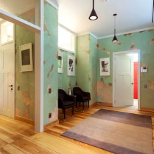 Стены в прихожей: виды отделки, цвет, дизайн и декор, идеи для маленького коридора-8