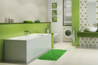 Дизайн ванной комнаты в зеленых тонах