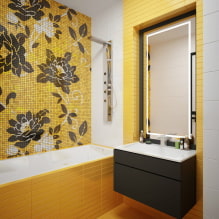 Отделка стен в ванной: виды, варианты дизайна, цветовая гамма, примеры декора-6