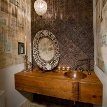Выбор зеркала в ванную комнату: виды, формы, декор, цвет, варианты с рисунком, подсветкой-8