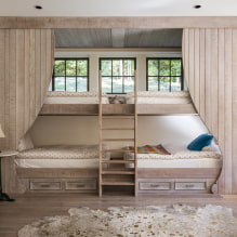 Детские двухъярусные кровати: фото в интерьере, виды, материалы, формы, цвета, дизайн-7