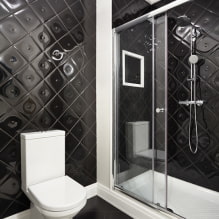 Черная плитка в ванной: дизайн, примеры раскладки, сочетания, фото в интерьере-1