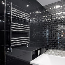Черная плитка в ванной: дизайн, примеры раскладки, сочетания, фото в интерьере-2