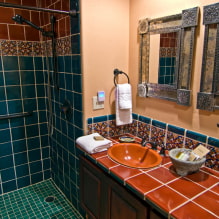 Столешница из плитки: фото в кухне, ванной, цветовая гамма, дизайн, стили-2