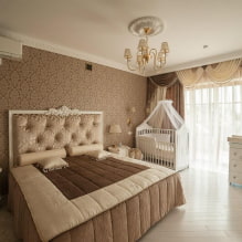 Спальня с детской кроваткой: дизайн, идеи планировки, зонирование, освещение-0