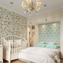 Спальня с детской кроваткой: дизайн, идеи планировки, зонирование, освещение-2