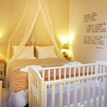 Спальня с детской кроваткой: дизайн, идеи планировки, зонирование, освещение-4