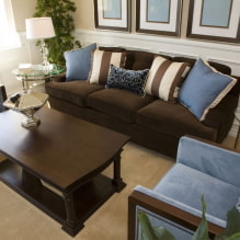 Коричневый диван в интерьере: виды, дизайн, материалы обивки, оттенки, сочетания-6