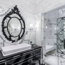 Ванная комната в классическом стиле: выбор отделки, мебели, сантехники, декора, освещения-1
