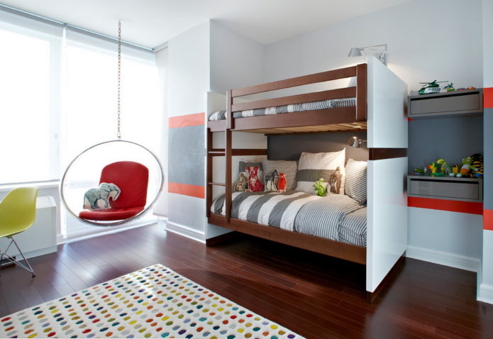 Детская комната для двух мальчиков: зонирование, планировка, дизайн, отделка, мебель