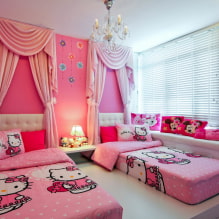 Комната для двух девочек: дизайн, зонирование, планировки, отделка, мебель, освещение-6