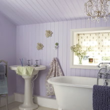 Фиолетовая и сиреневая ванная: сочетания, отделка, мебель, сантехника и декор-2
