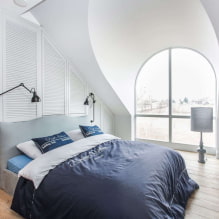Спальня на мансарде: зонирование и планировка, цвет, стили, отделка, мебель и шторы-8