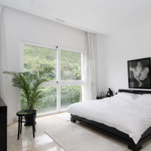 Черно-белая спальня: особенности дизайна, выбор мебели и декора-3