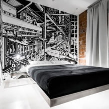 Черно-белая спальня: особенности дизайна, выбор мебели и декора-5