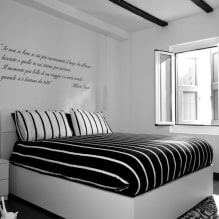 Черно-белая спальня: особенности дизайна, выбор мебели и декора-6