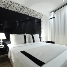 Черно-белая спальня: особенности дизайна, выбор мебели и декора-8