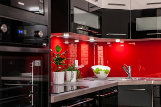 Красно-черная кухня: сочетания, выбор стиля, мебели, обоев и штор