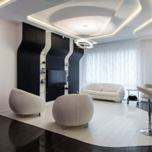 Черно-белая гостиная: особенности дизайна, реальные примеры в интерьере-3